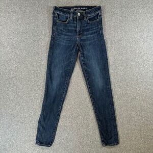 American Eagle Jeans Womens 6 Long Ne(x)t Level Stretch Skinny Dark Wash Blue